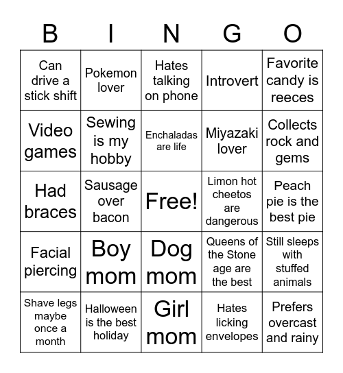 Amithyst's Bingo Card