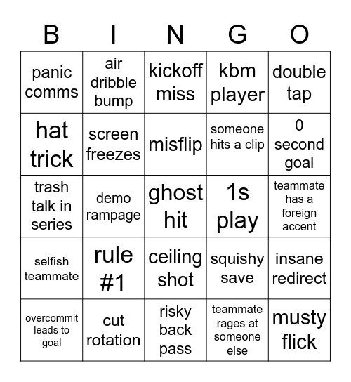 6mans bingo #3 Bingo Card