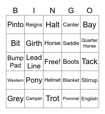 Day Camp Bingo Card