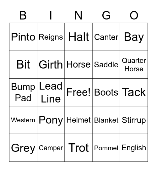 Day Camp Bingo Card