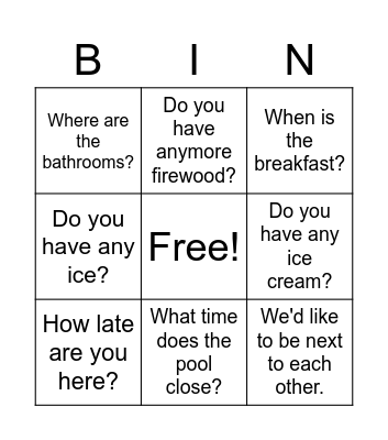 KOA BINGO Card