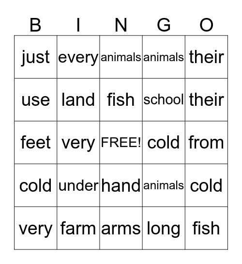 Lessons 10 and 11 Bingo Card