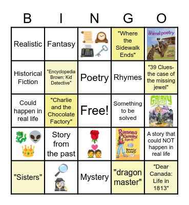 Genre Bingo Grade 3 Bingo Card