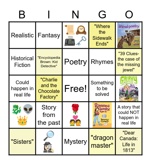 Genre Bingo Grade 3 Bingo Card