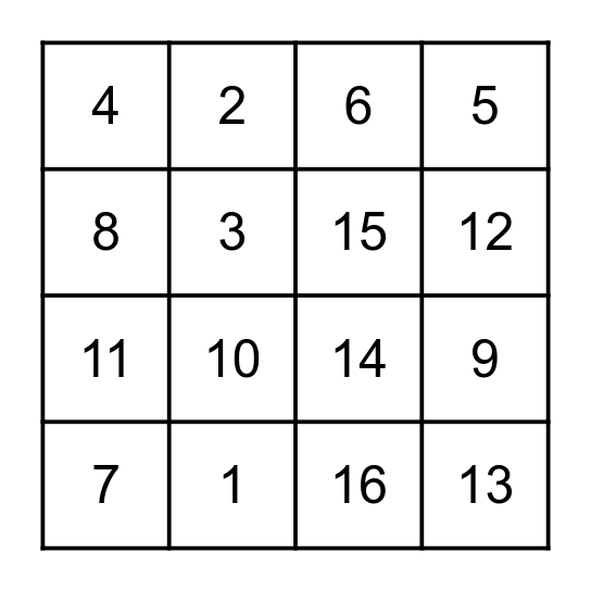 Number Time! Bingo Card