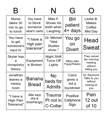Sharon B Bingo Card