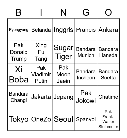 Bingonya Hyunjoo Bingo Card