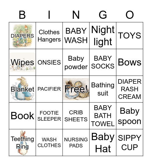 BABY SHOWER Bingo Card