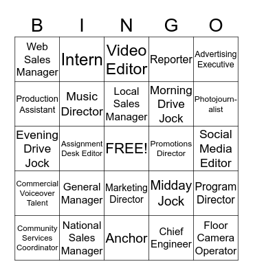 Broadcast Bingo Card