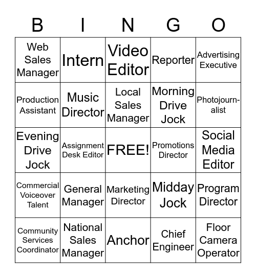 Broadcast Bingo Card