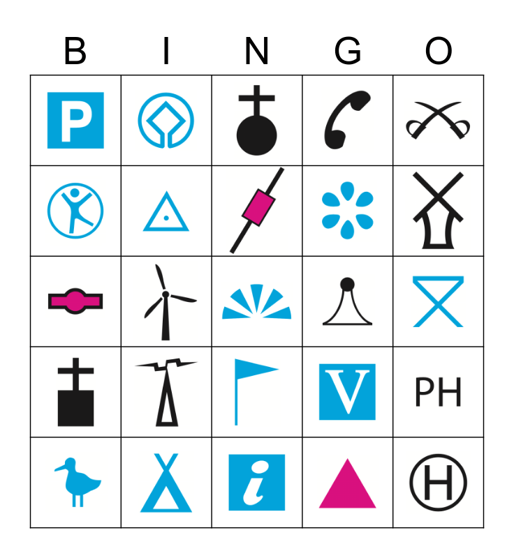 Map Symbol Bingo Card