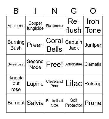 Gardening with Angelo Bingo Card