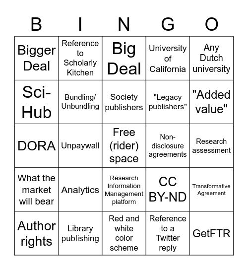 Scholcomm Bingo Card