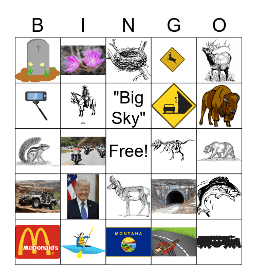 Montana Road Trip Bingo Card