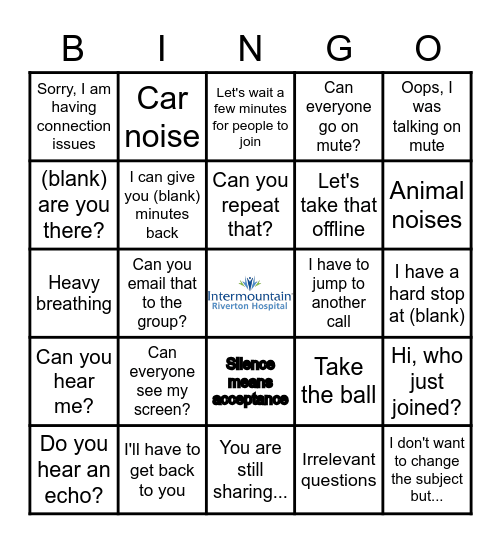 WebEx Bingo Card