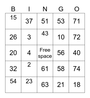 Classic Bingo Card