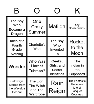 Summer Reading Bingo Card