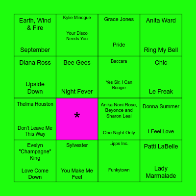 DISCO BINGO Card