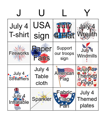 July 4th Neighborhood Bingo Card