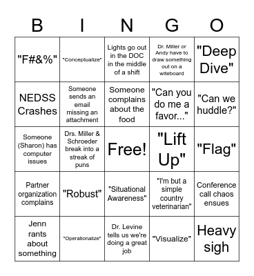 DOC Bingo Card