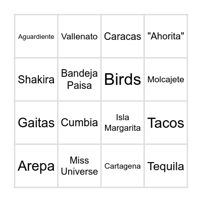 LATAM HAPPY HOUR LOTERIA Bingo Card