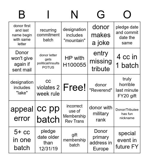 FY20-end BINGO Card