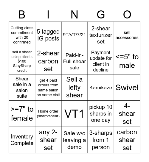 The July Hanzo Samurai Money Supply Bingo Card