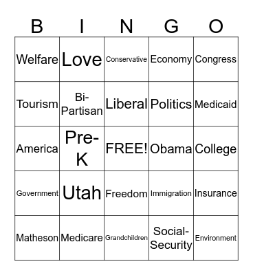 Let's Debate Bingo Card