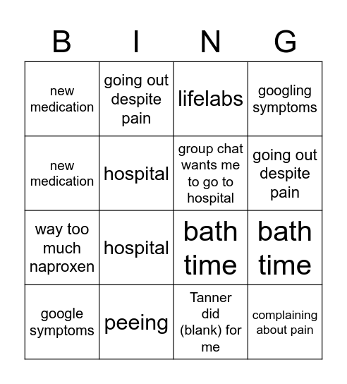 iver is dying Bingo Card