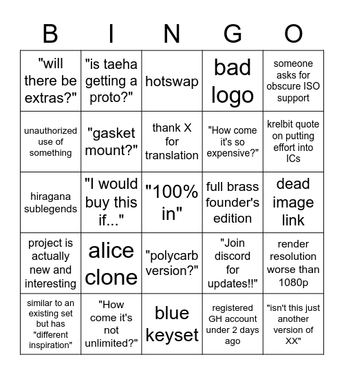 IC Bingo Card