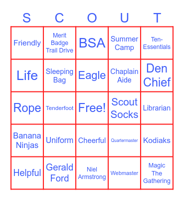 Troop 897 Bingo Card