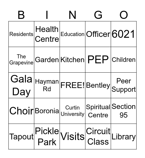 BORONIA Bingo Card