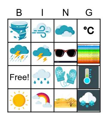 Weather Bingo Card