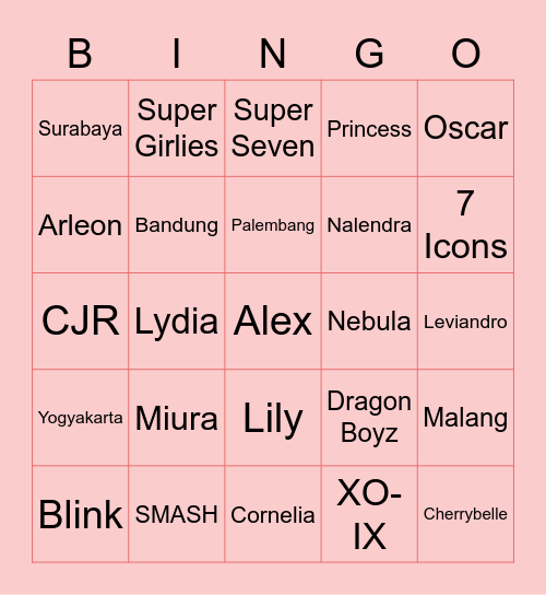 Miura Bingo Card
