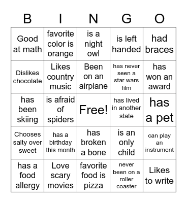 BINGO Card