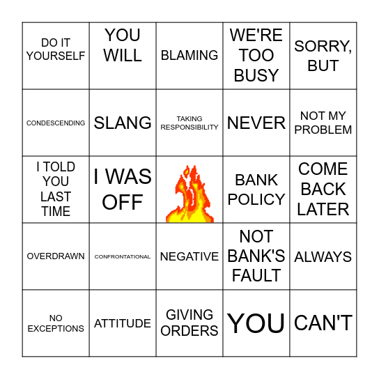 Firestarter BINGO Card