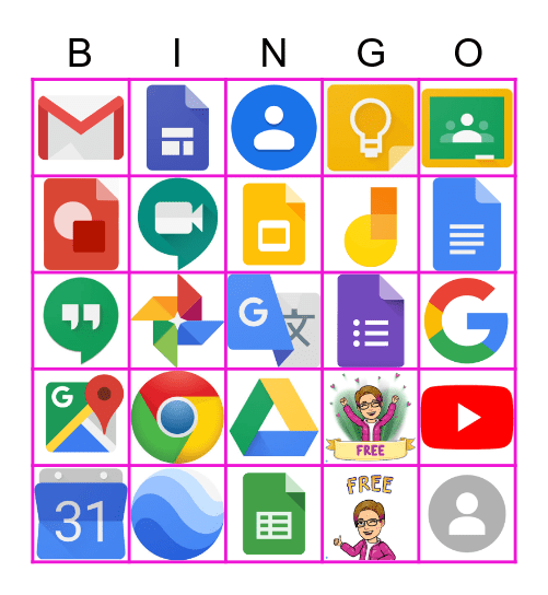 Google APPS & what they do? Bingo Card