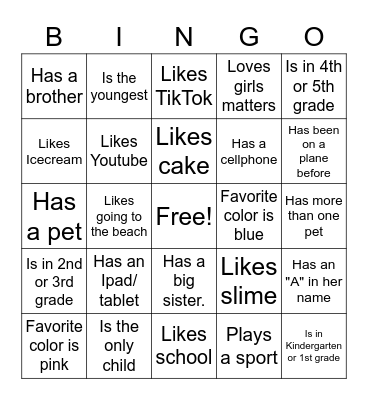 Memory Box Bingo Card