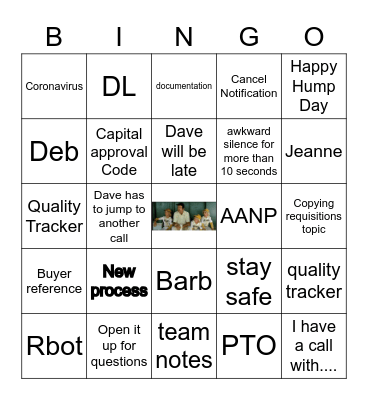 Team Call Bingo Card