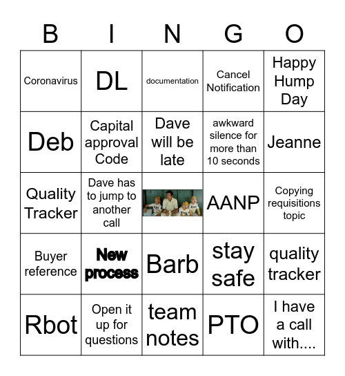 Team Call Bingo Card