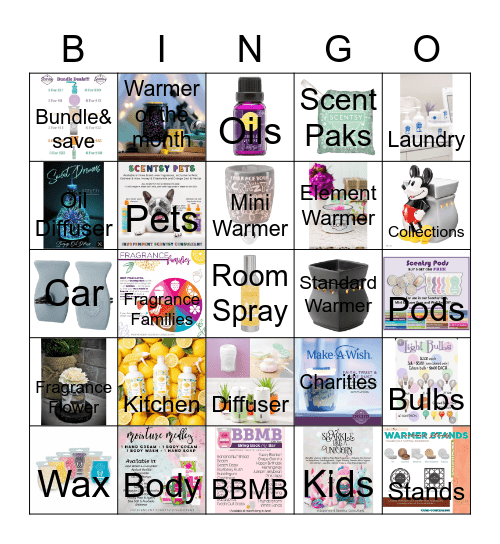Scentsy Bingo Card