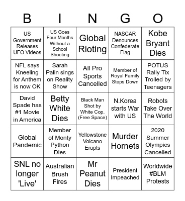 2020 Bingo Card