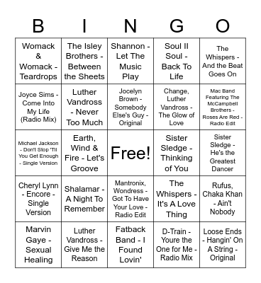 Luther & co. Bingo Card