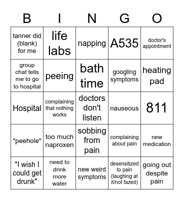 iver is dying Bingo Card