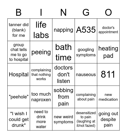 iver is dying Bingo Card