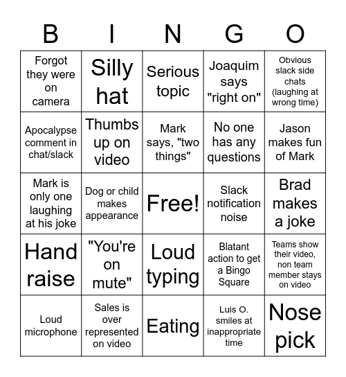 Verato Town Hall Bingo: Sn1 Ep5 Bingo Card