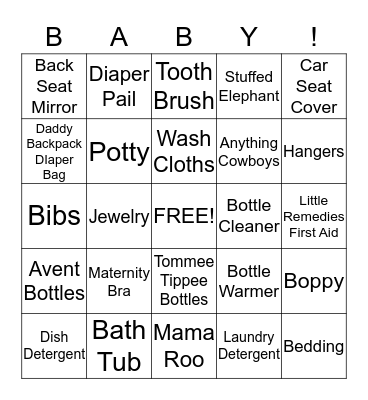 Gift Bingo Card
