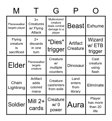 90s Magic Bingo Board 6/24 Bingo Card