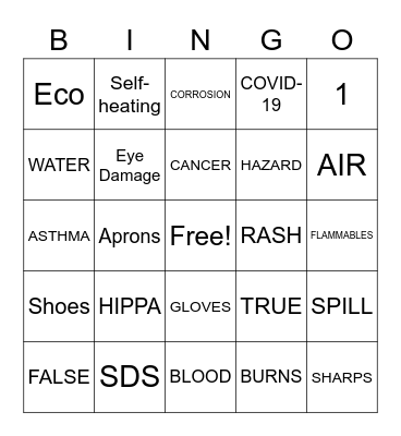 OSHA BINGO Card