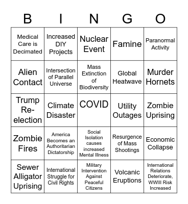 Apocalypse Bingo Card